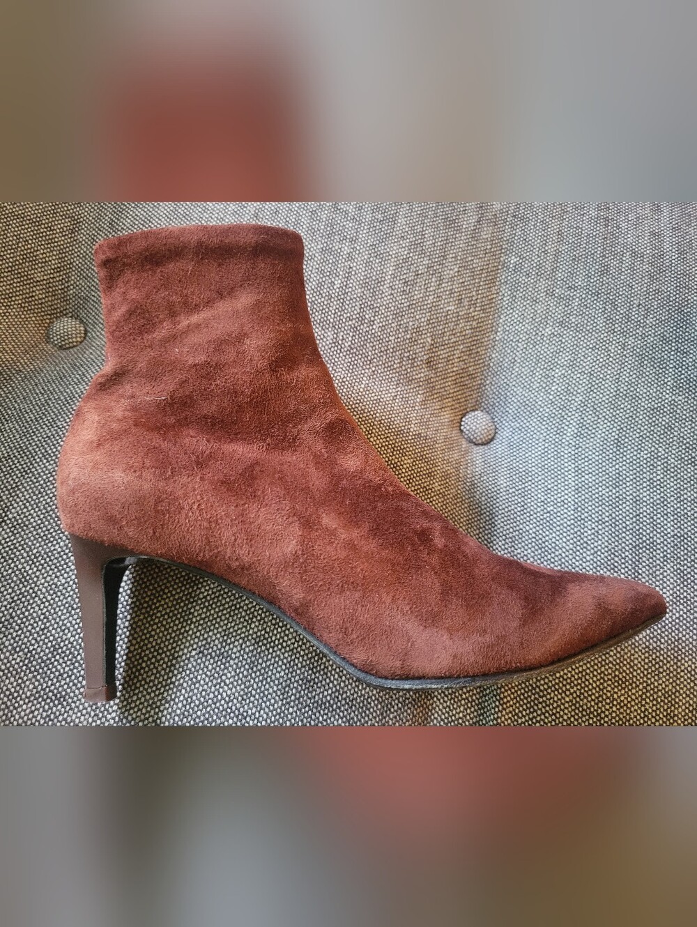 Women's Mahogany Suede Ankle Boot Heel